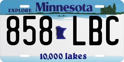 MN license plate 858LBC