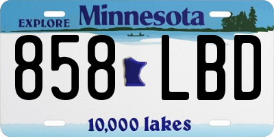 MN license plate 858LBD