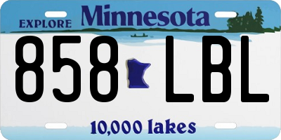 MN license plate 858LBL