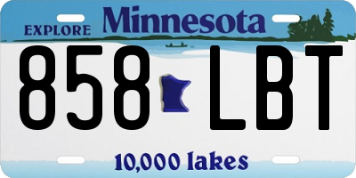 MN license plate 858LBT