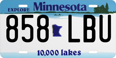 MN license plate 858LBU