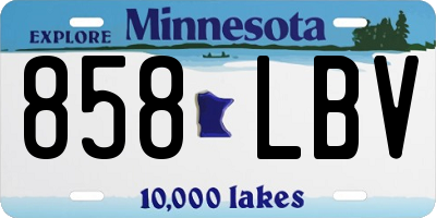 MN license plate 858LBV