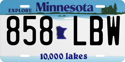 MN license plate 858LBW