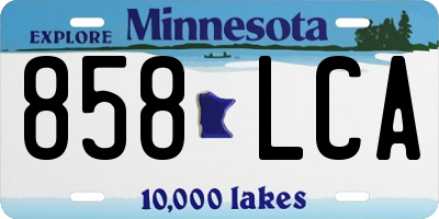 MN license plate 858LCA