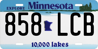 MN license plate 858LCB