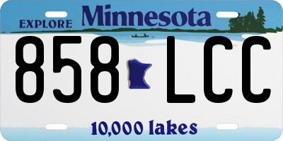 MN license plate 858LCC