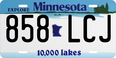 MN license plate 858LCJ