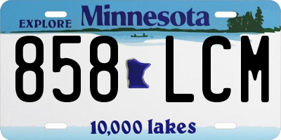 MN license plate 858LCM