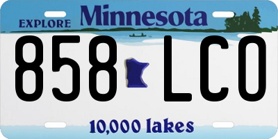 MN license plate 858LCO