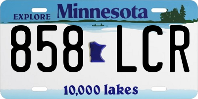 MN license plate 858LCR