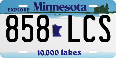 MN license plate 858LCS