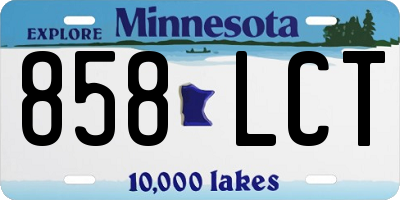 MN license plate 858LCT