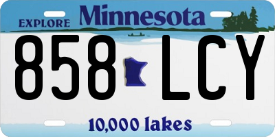 MN license plate 858LCY