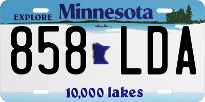 MN license plate 858LDA