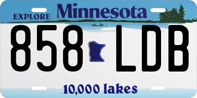 MN license plate 858LDB