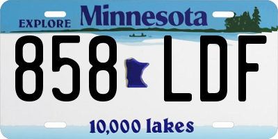 MN license plate 858LDF