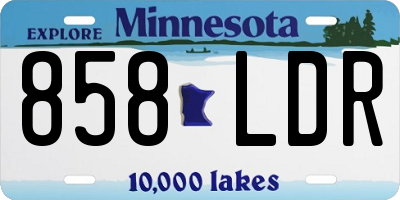 MN license plate 858LDR