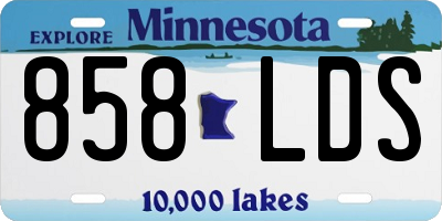 MN license plate 858LDS