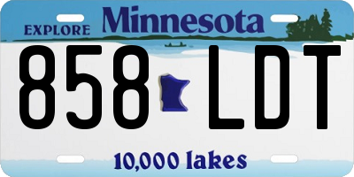MN license plate 858LDT