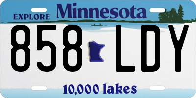 MN license plate 858LDY
