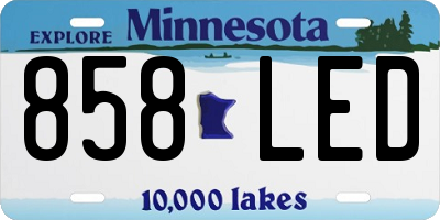MN license plate 858LED