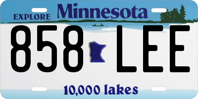 MN license plate 858LEE