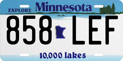 MN license plate 858LEF