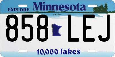 MN license plate 858LEJ