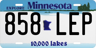 MN license plate 858LEP