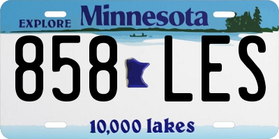MN license plate 858LES