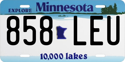 MN license plate 858LEU