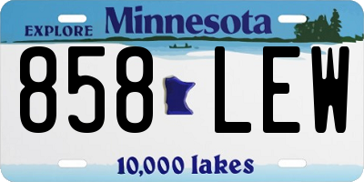 MN license plate 858LEW