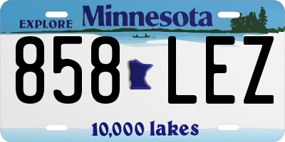 MN license plate 858LEZ