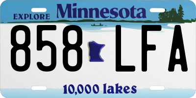 MN license plate 858LFA