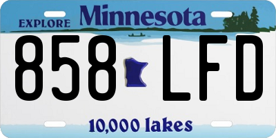 MN license plate 858LFD