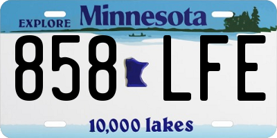 MN license plate 858LFE