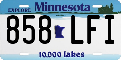 MN license plate 858LFI