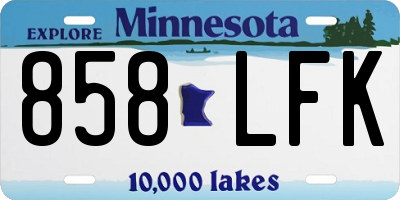 MN license plate 858LFK