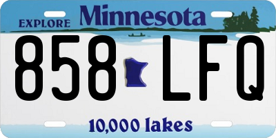 MN license plate 858LFQ