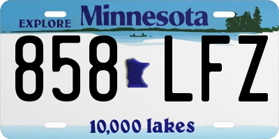 MN license plate 858LFZ