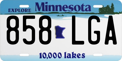 MN license plate 858LGA