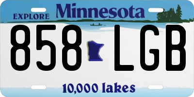 MN license plate 858LGB