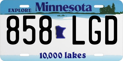 MN license plate 858LGD