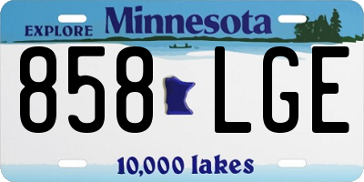 MN license plate 858LGE