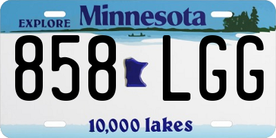 MN license plate 858LGG