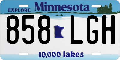 MN license plate 858LGH