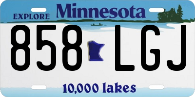 MN license plate 858LGJ