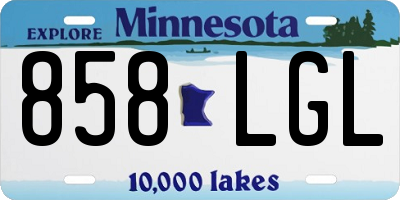 MN license plate 858LGL