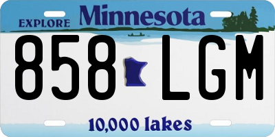 MN license plate 858LGM