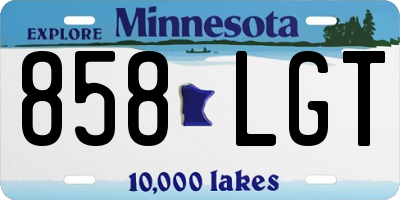 MN license plate 858LGT